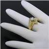 Image 3 : 18k Yellow and White Gold 0.90 ctw Round and Baguette Diamond Ring