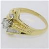 Image 6 : 18k Yellow and White Gold 0.90 ctw Round and Baguette Diamond Ring