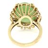 Image 5 : Vintage 14k Yellow Gold Translucent Cabochon Green Jade Twisted Wire Ring Sz 5.5
