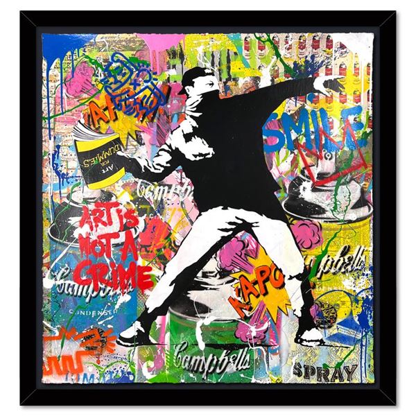 Banksy Thrower by Mr Brainwash Original