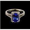 Image 2 : 2.36 ctw Tanzanite and Diamond Ring - 14KT White Gold