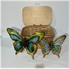 Image 1 : Wooden Picnic Basket and Garden Butterfly Ornaments