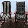 Image 2 : Two Red Outdoor Rocking Loungers