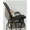 Image 1 : Two Black Outdoor Rocking Chairs with Seat Cushions and Pillows