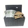 Image 1 : Black Wicker Basket, Christmas Tin, and Large Shade Sail