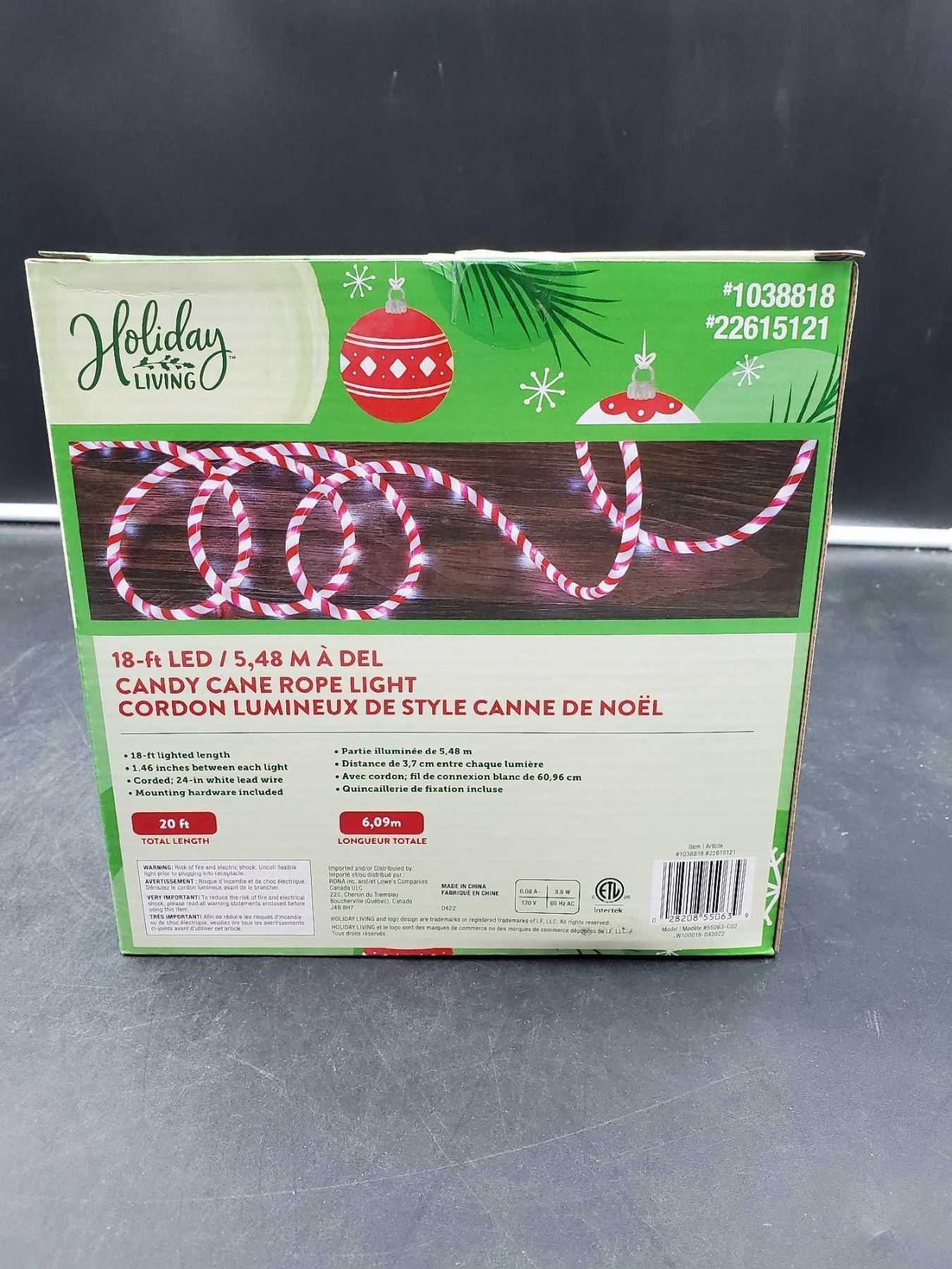Holiday Living 18ft Candy Cane Rope Light