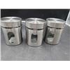Image 1 : Home Basics Glass Canister with Stainless Lids (10 x 12cm)