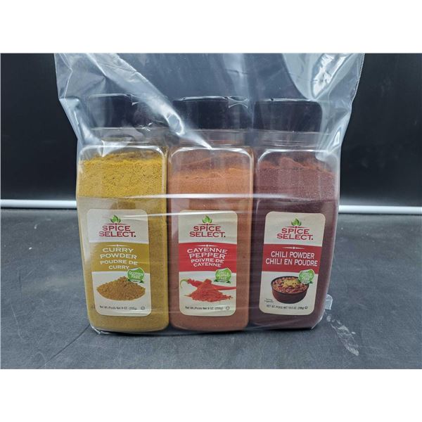Spice Select Curry, Cayenne Pepper and Chilli Powder (3 x 255)