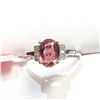 Image 1 : 14K White Gold Tourmaline(1.18ct) Diamond(0.06ct) Ring (~Size 0) (~length 0 inches) (~weight 2.26g),
