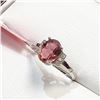 Image 3 : 14K White Gold Tourmaline(1.18ct) Diamond(0.06ct) Ring (~Size 0) (~length 0 inches) (~weight 2.26g),