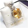 Image 2 : 14K White Gold Citrine(2ct) Diamond(0.03ct) Pendant (~Size 0) (~length 0 inches), Suggested Retail V