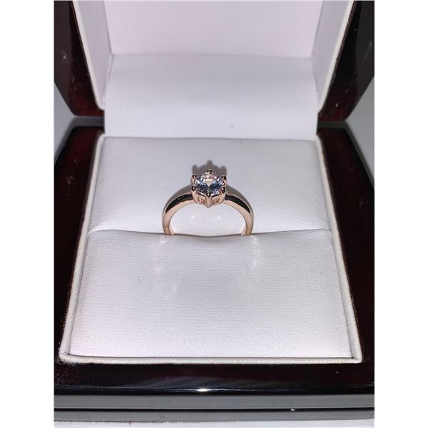 Ladies .80 Carat Princess Cut Solitaire 10K GP Engagement Ring