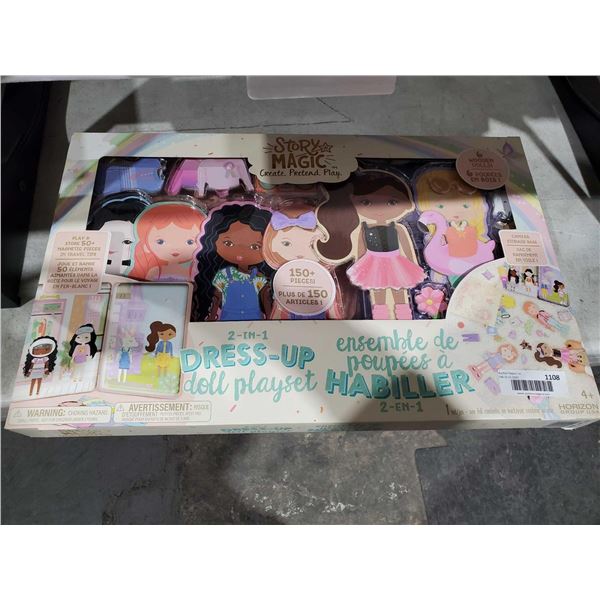 2 in 1 dress up doll playset