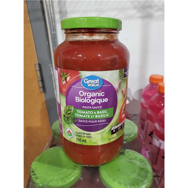 great value organic tomato & basil sauce 6 x 700ml