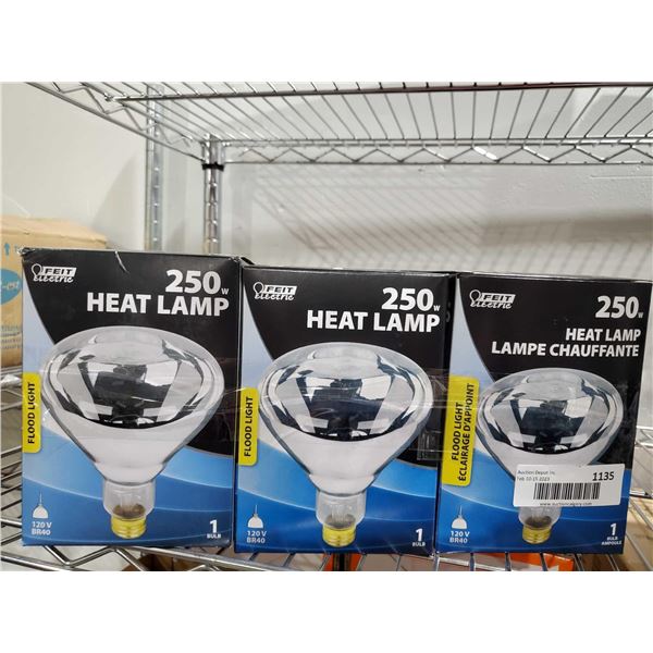 250w heat lamp lot of 6