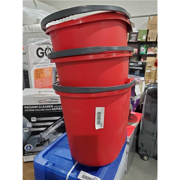 Lot of 3 Vileda Wash Buckets 10L