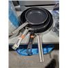 Image 1 : Lot of 4 Frying Pans, 3 Dblue Diamond, 1 T-Fal