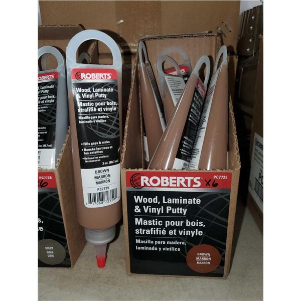 Roberts Wood, Laminate & Vinyl Putty Brown  3oz x 6 tubes