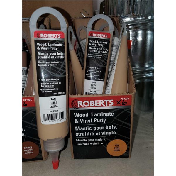 Roberts Wood, Laminate & Vinyl Putty Tan 3oz x 6 tubes