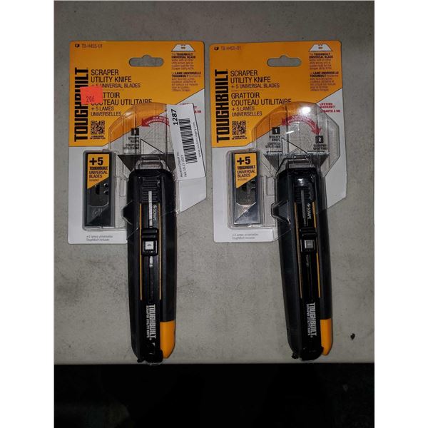 ToughBuilt Scraper Utility Knife + 5 Universal Blades Lot of 2