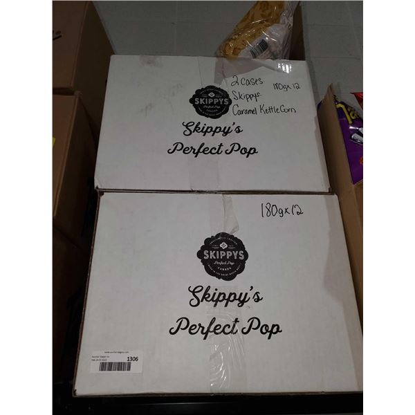 Lot of 2 Cases of Skippy's Caramel Kettle Corn 24x180g