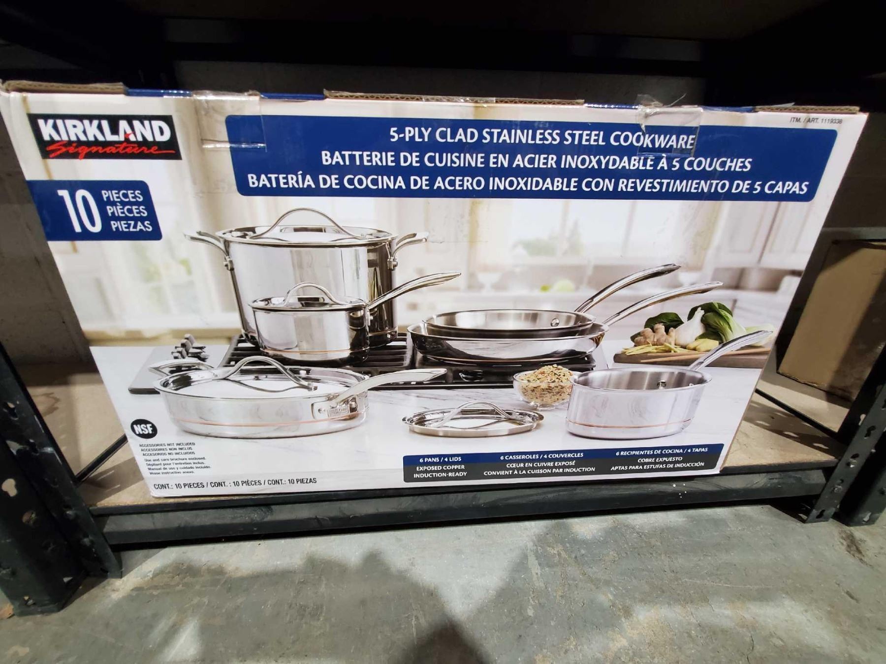 Kirkland Signature 5-Ply Clad Stainless Steel Cookware Set 10 pcs
