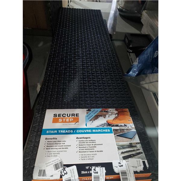 Secure step by techno flex indoor/outdoor rubber stair treads 10" by 36" by half an inch