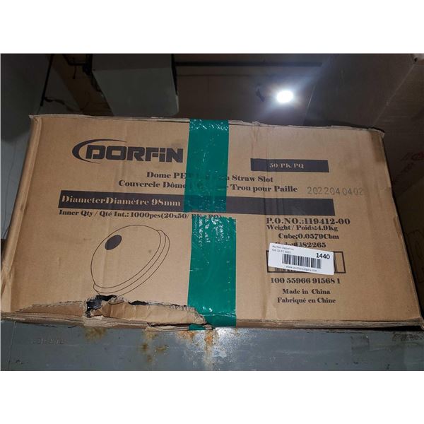 Dorfin  Dome PET lid with Straw Slot 1000pcs case