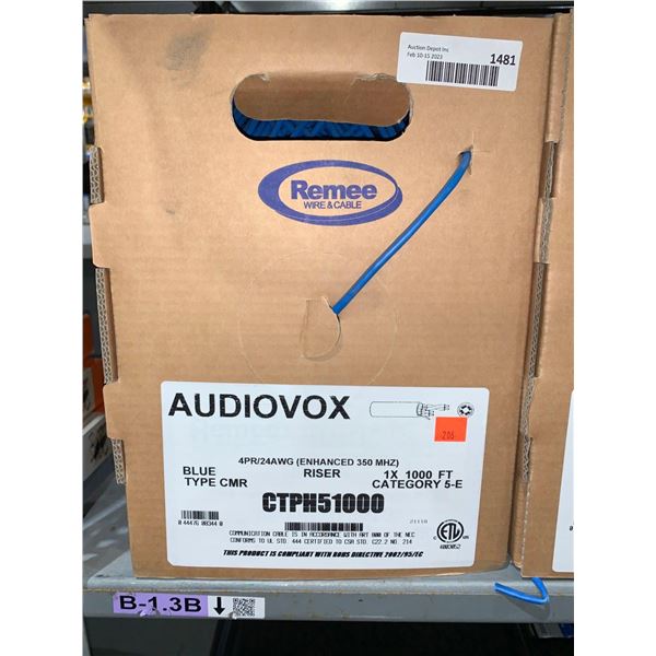 Audiovox CTPH51000 Blue Type CMR 4PR/24AWG Enhanced 350 MHZ 1x1000'