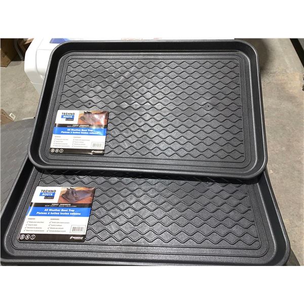 Lot of 2 Techno Boots Classic All Weather boot tray 23.75"x15.75"x1"