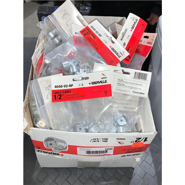 Bulk Lot Iberville Cable Connectors 1/2" 4040-V2-RP NMD90 5pcs per bag