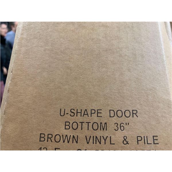 Climaloc U-Shape Door Bottom Vinyl Brown fits doors up to 36" wide