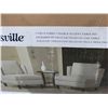 Image 2 : NEW Thomasville 3 Piece Fabric Chair (2) & Accent Table Set