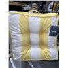Image 3 : NEW Style Selections Lot of 4 Bench Cushions 18"x18"x3" Yellow & White Striped