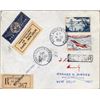 Image 1 : Regsitered Air Mail DLO Cover sent from France to Delhi in 1955
