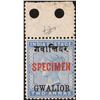 Image 1 : SPECIMEN overprinted on Two Annas Stamp of Gwalior State of Queen Victoria MNH with upper side Margi