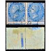 Image 2 : Rare Error Stamps Pair of Queen Victoria Half Anna Blue with printing shifted to upwards.