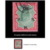 Image 1 : Error Stamp of King Edward VII of 10Rs, ON H. M. S. OVPT printing shifted bottom
