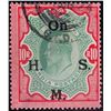 Image 2 : Error Stamp of King Edward VII of 10Rs, ON H. M. S. OVPT printing shifted bottom