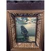 Image 2 : Antique 27" x 31" Ship Painting in Unique Frame