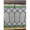 Image 2 : 1910-1930's Antique Stained Glass Window in Frame 40" x 19" American NO SHIPPING