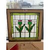 Image 1 : 1910-1930's Antique Stained Glass Window in Frame 22" x22" British Has Damage, Please Look at Photo 