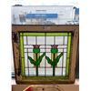 Image 1 : 1910-1930's Antique Stained Glass Window in Frame 22" x22" British Has Damage, Please Look at Photo 