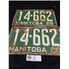 Image 2 : Pair of 1929 Manitoba License Plate