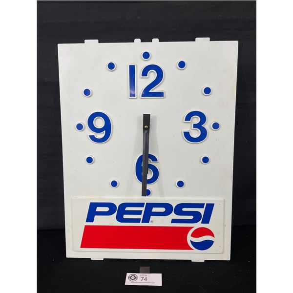 Vintage 13" x 17" Pepsi Wall Clock