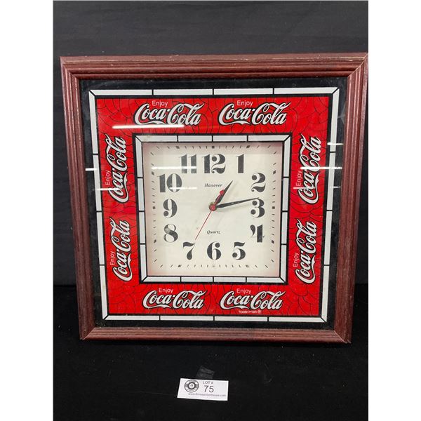 Vintage 14.5" x 14.5" Coca Cola Clock