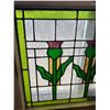 Image 2 : Antique 28.5 x 21.5" Stained Glass Window in Frame from England NO Chips or Cracks NOSHIPPING