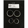 Image 1 : 2 Pairs Of .925 Sterling Hoop Earrings