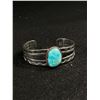 Image 1 : Heavy Vintage Native American Sterling Silver w/Turquoise Stone Cuff Bangle, Signed w/Initials