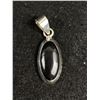 Image 2 : Nice .925 Sterling Silver w/Black Onyx Stone Pendant, 1 1/2" Total Length